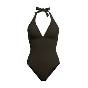 MERONA Black Halter One Piece Swimsuit Stretch Size XL